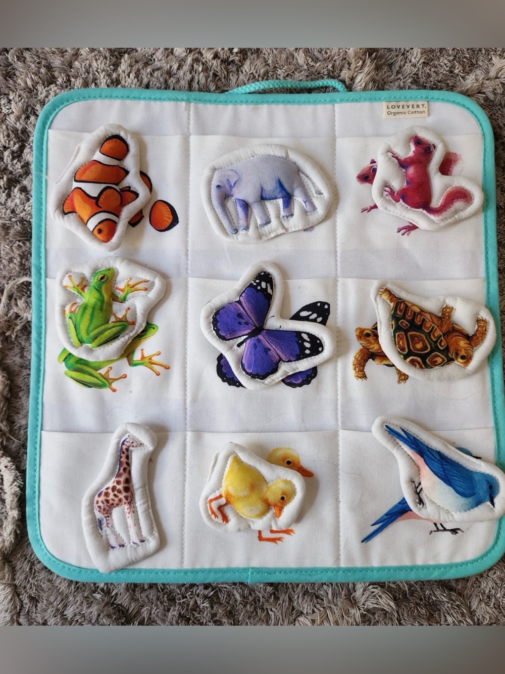 Lovevery Quilted Fabric Animal Matching